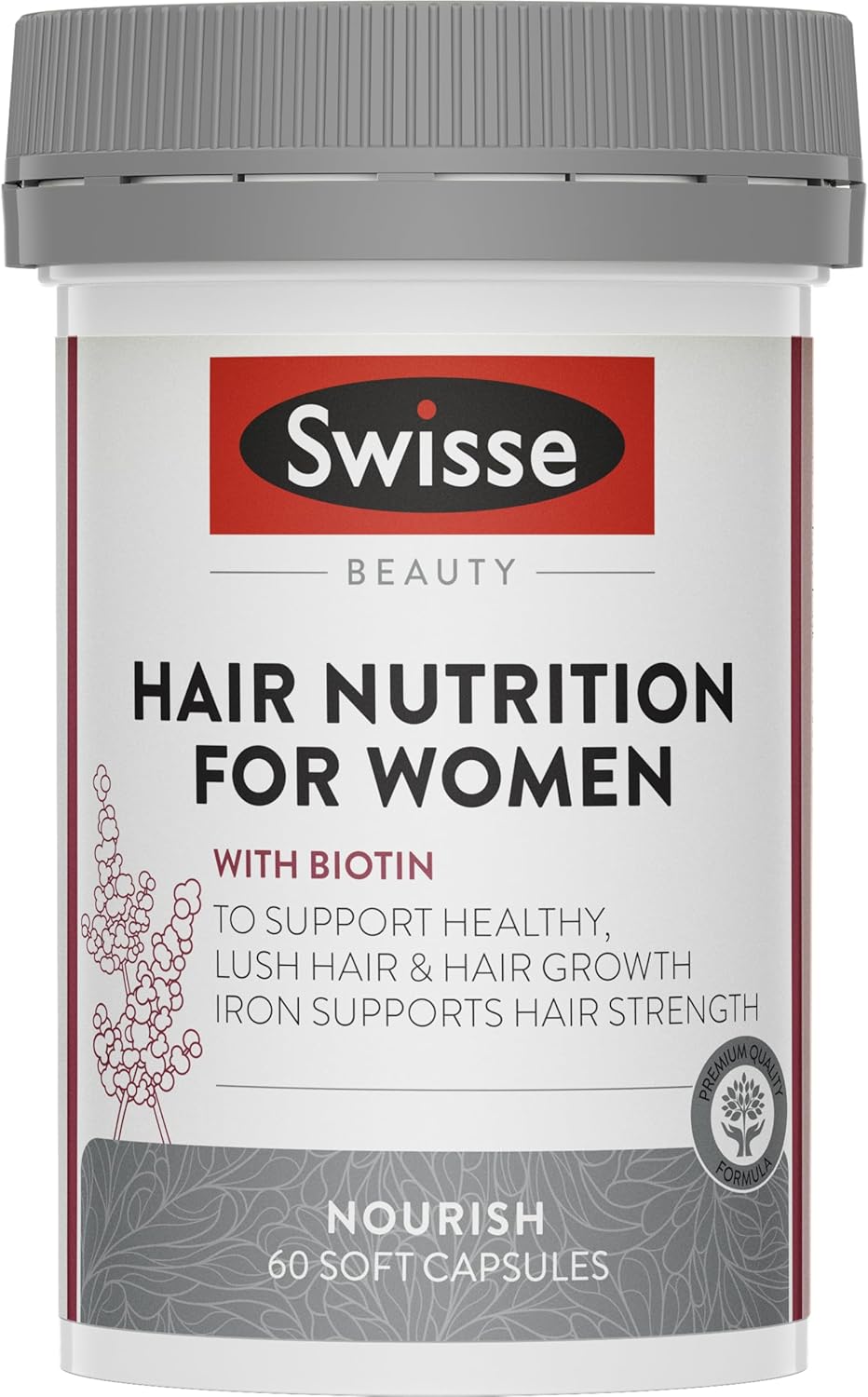 Swisse Beauty Hair Nutrition For Women - with Biotin And Silica To Support Lush Hair Growth - 60 Capsules