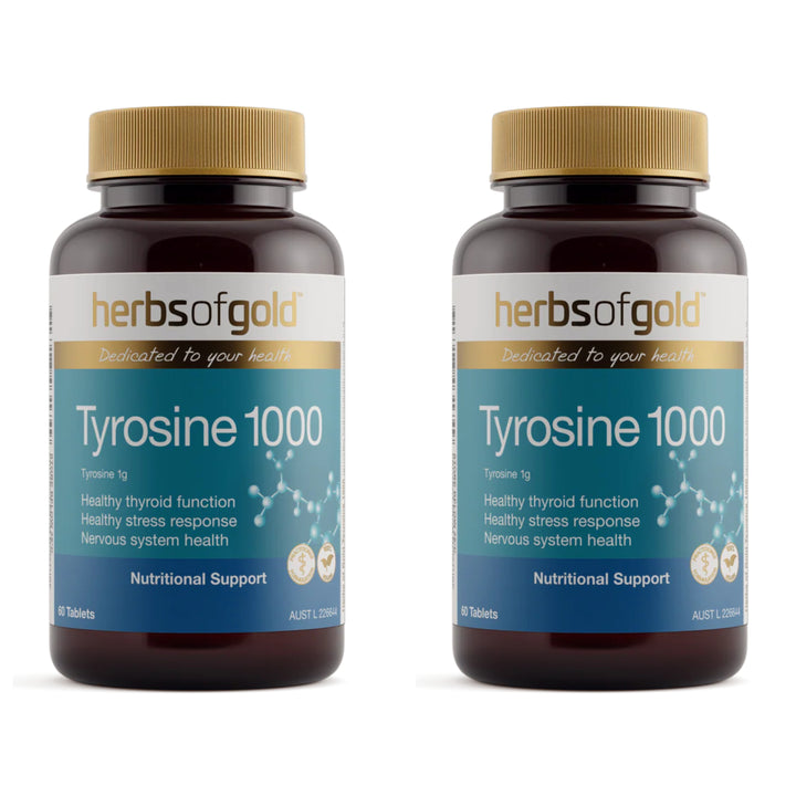 Herbs of Gold Tyrosine 1000 60 Tablets