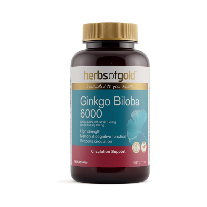 Herbs of Gold Ginkgo Biloba 6000 120 Capsules