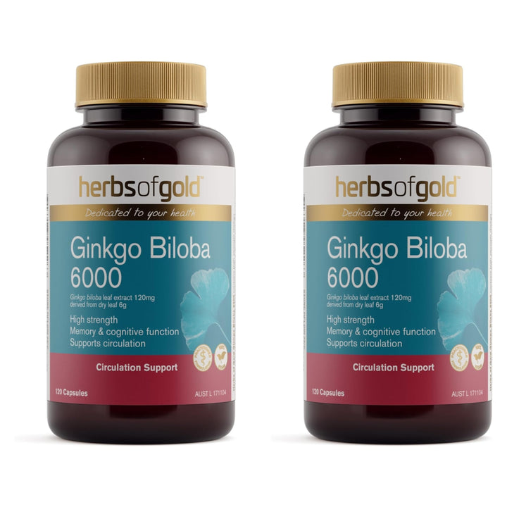 Herbs of Gold Ginkgo Biloba 6000 120 Capsules