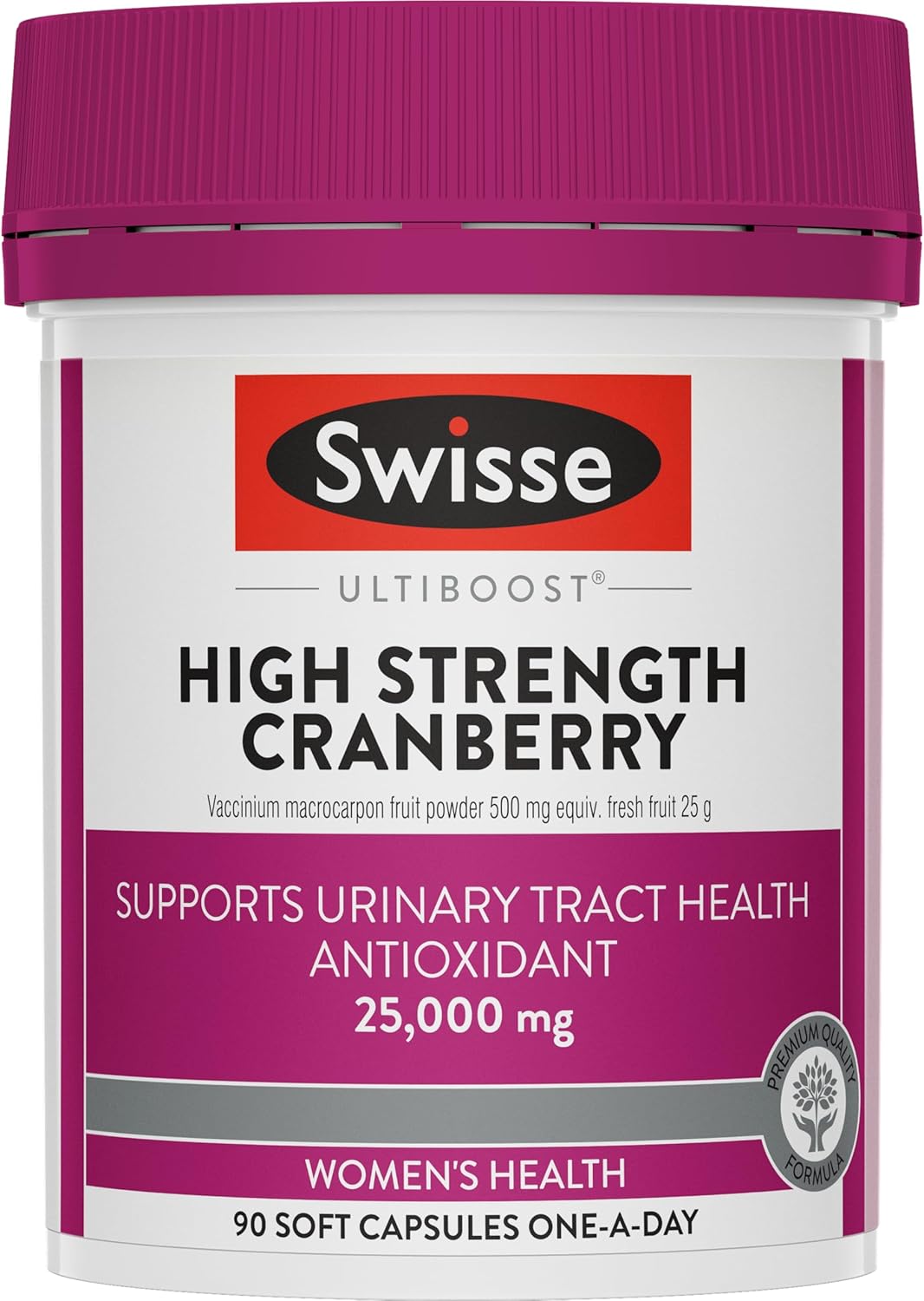 Swisse Ultiboost High Strength Cranberry - Supports Urinary Tract Health - 90 Capsules