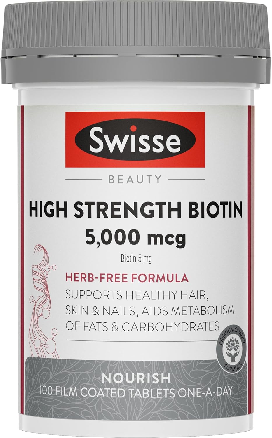 Swisse Beauty High Strength Biotin 5,000 Mcg 100 Tablets