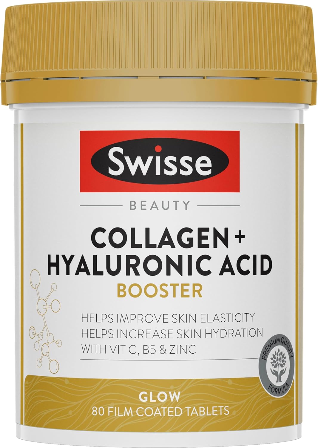 Swisse Beauty Collagen + Hyaluronic Acid Booster 80 Tablets for Skin