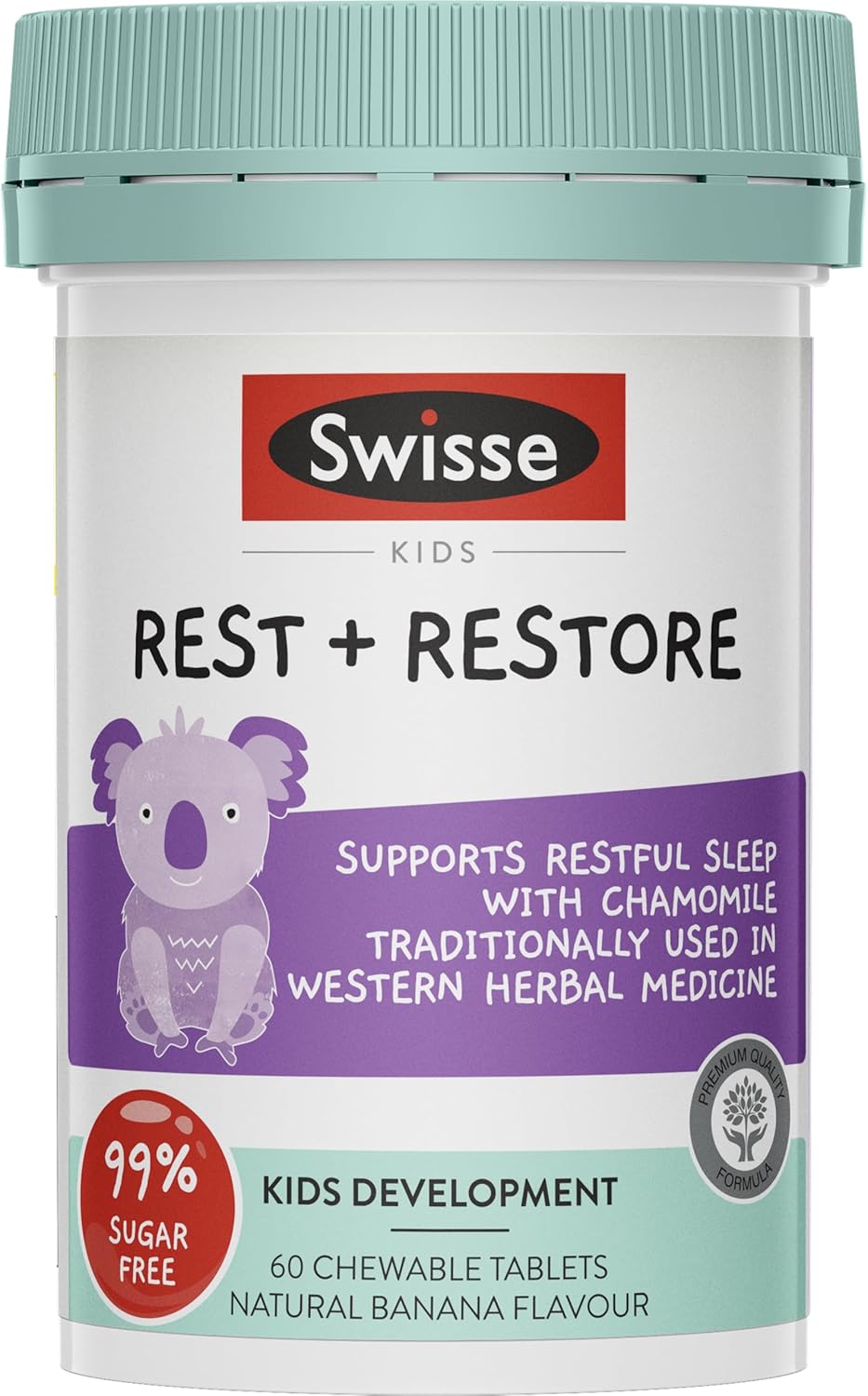Swisse Kids Rest &amp; Restore - with Magnesium to Support Muscle Relaxation Before Sleep - 60 Tablets