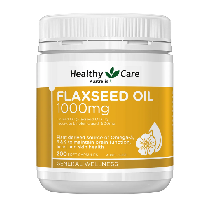 Healthy Care Flaxseed Oil 1000mg 200 Capsules