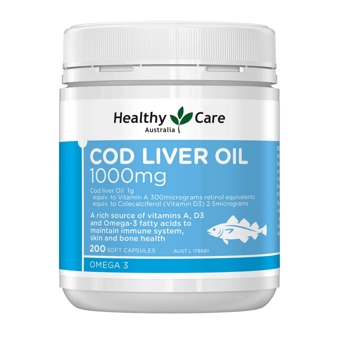 Healthy Care Cod Liver Oil 1000mg 200 Capsules