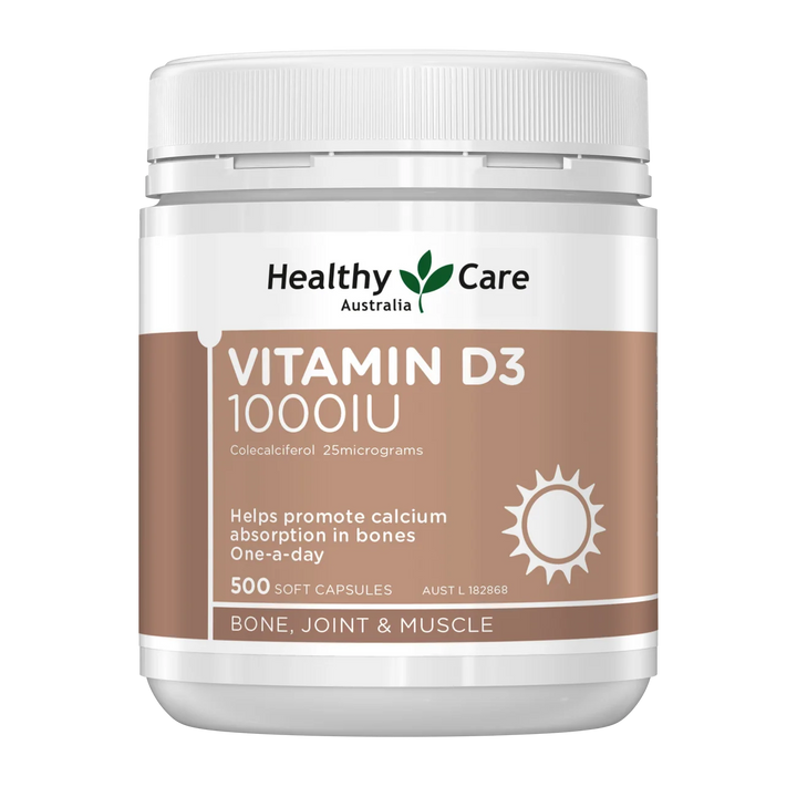 Healthy Care Vitamin D3 1000IU 500 Capsules