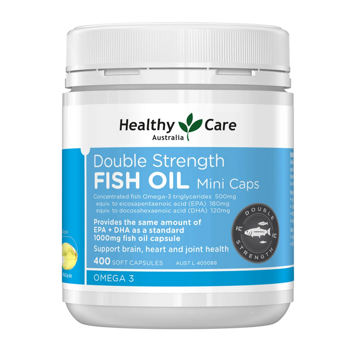 Healthy Care Double Strength Fish Oil Mini Caps 400 Capsules