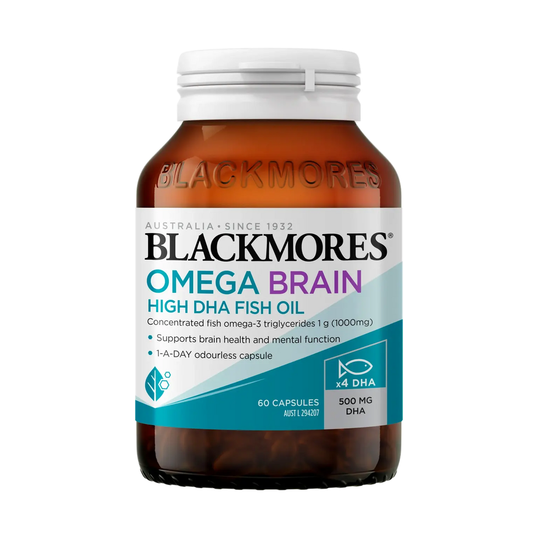 Blackmores Omega Brain High DHA Fish Oil 60 Capsules