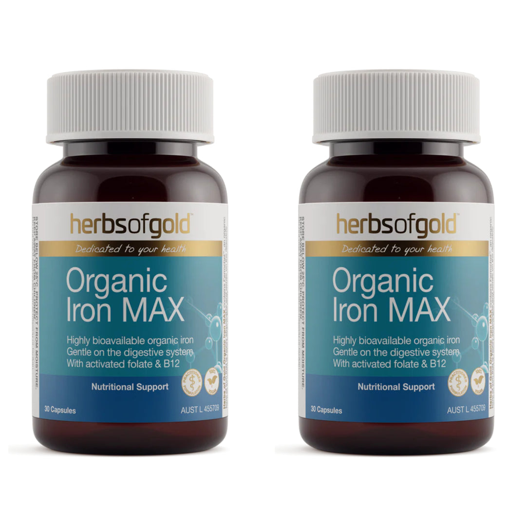 Herbs of Gold Organic Iron Max 30 Capsules