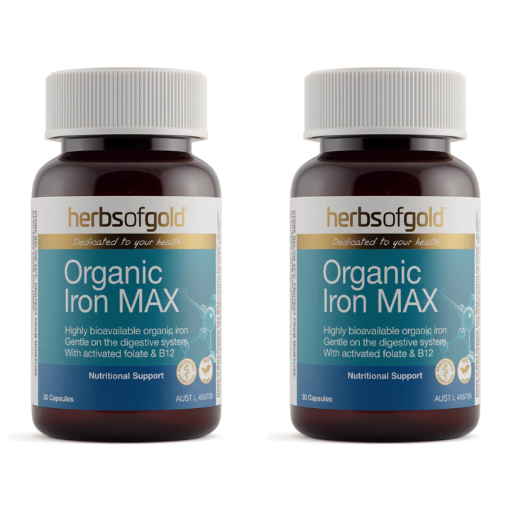 Herbs of Gold Organic Iron Max 30 Capsules