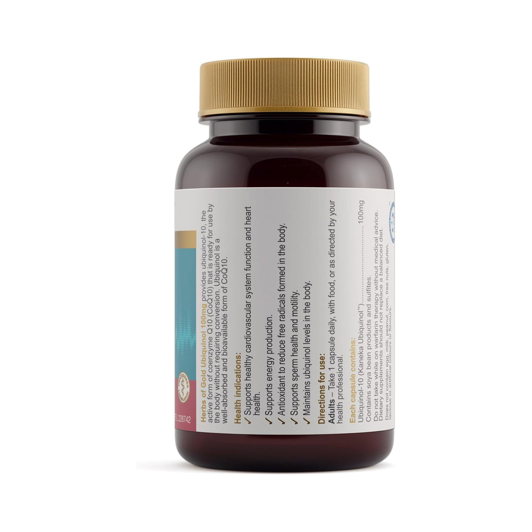 Herbs of Gold Ubiquinol 100mg 30 Capsules