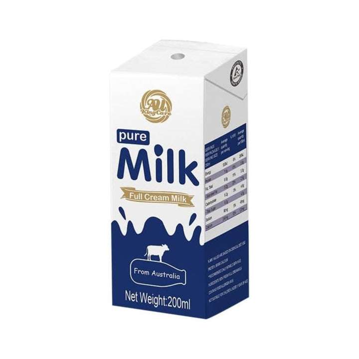 AU KingCare Pure Full Cream Milk 200ml*24 boxes/carton