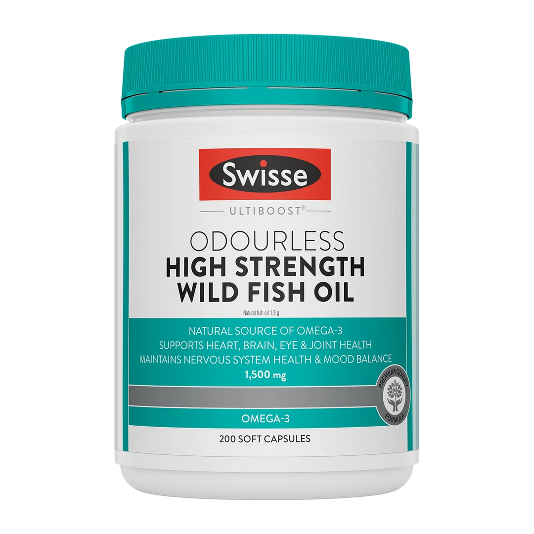 Swisse Ultiboost Odourless High Strength Wild Fish Oil 1500mg 200 Capsules
