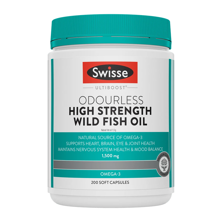 Swisse Ultiboost Odourless High Strength Wild Fish Oil 1500mg 200 Capsules