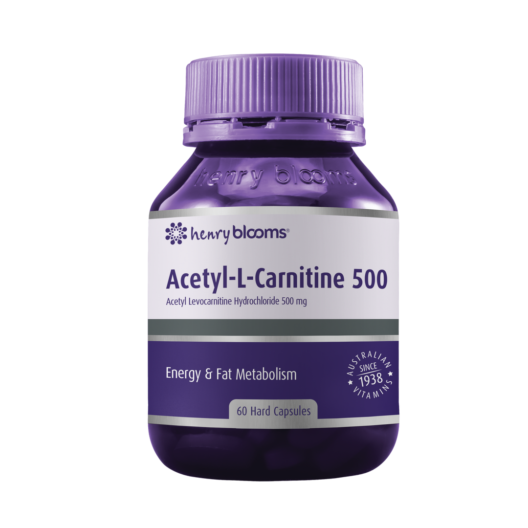 Henry Blooms Acetyl L-Carnitine 500mg 60 Capsules