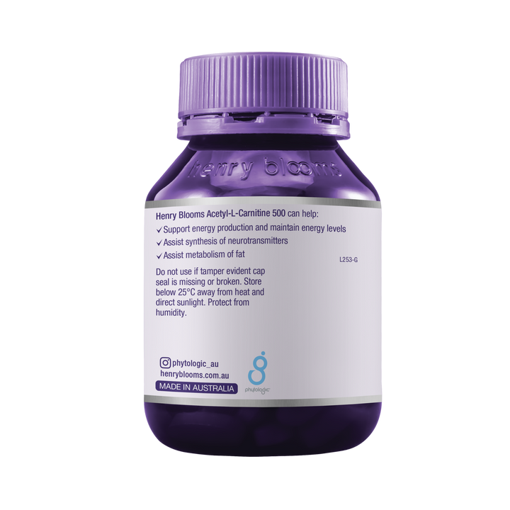 Henry Blooms Acetyl L-Carnitine 500mg 60 Capsules