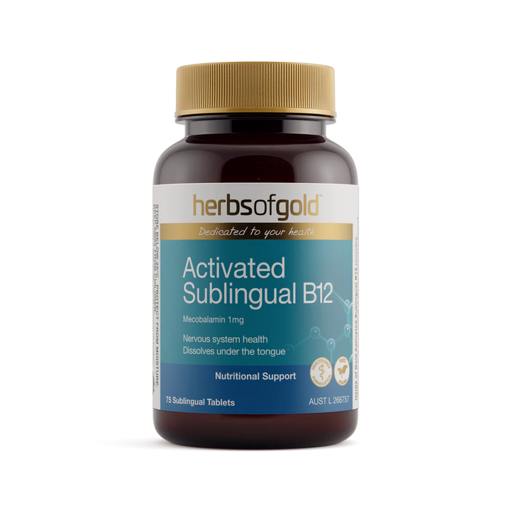 Herbs of Gold Activated Sublingual B12 75 Tablets