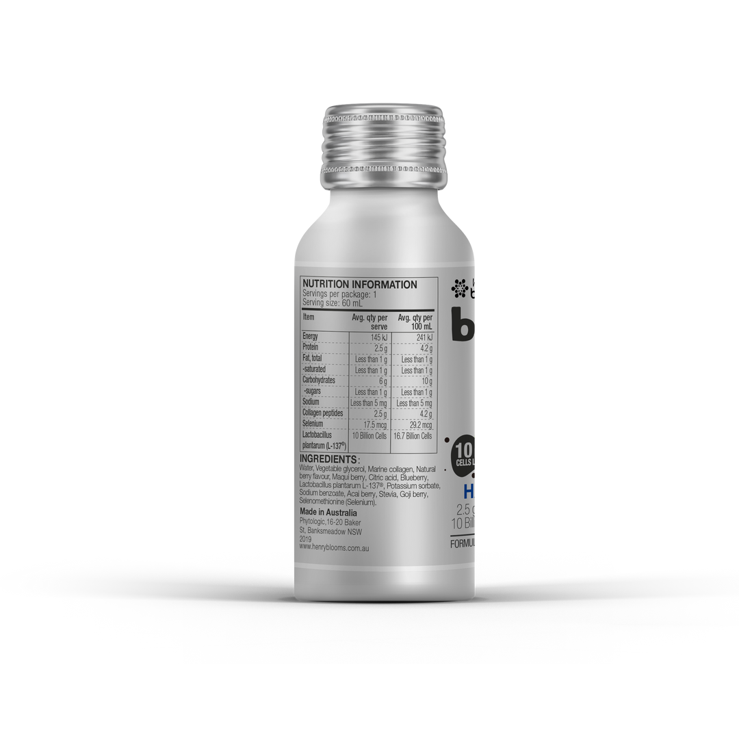Henry Blooms BellyMe Hair Nail Skin Collagen +Selenium 60 mL