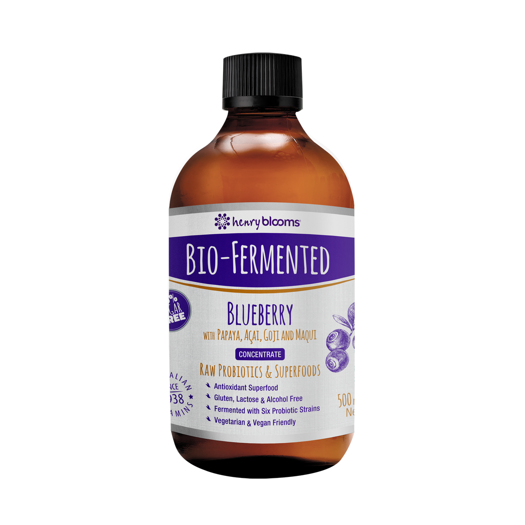 Henry Blooms Bio-Fermented Blueberry with Papaya, Acai, Goji and Maqui 500 mL