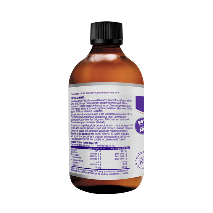Henry Blooms Bio-Fermented Blueberry with Papaya, Acai, Goji and Maqui 500 mL
