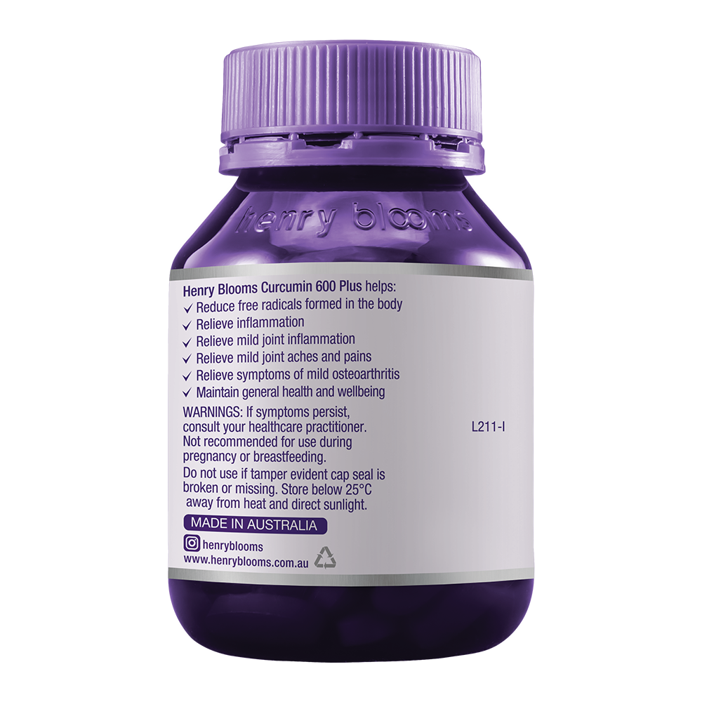 Henry Blooms Curcumin 600 Plus 60 Capsules