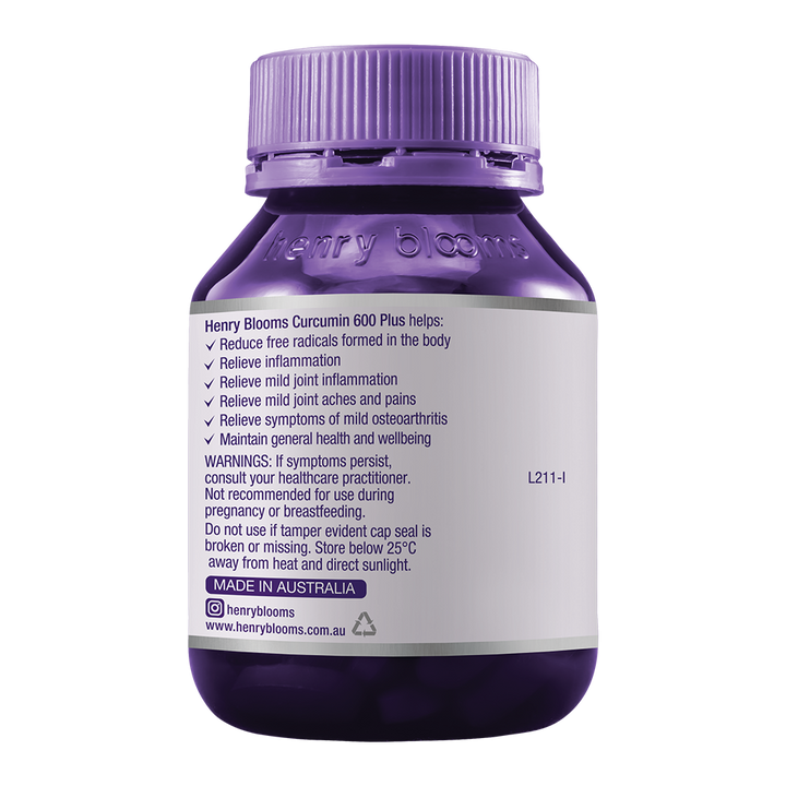 Henry Blooms Curcumin 600 Plus 60 Capsules