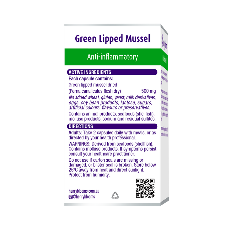 Henry Blooms Green Lipped Mussel 60 Capsules