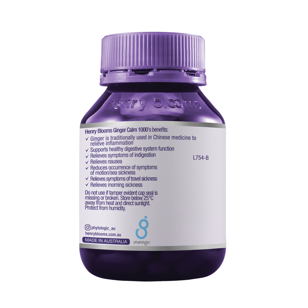 Henry Blooms Ginger Calm 1000mg 60 Capsules