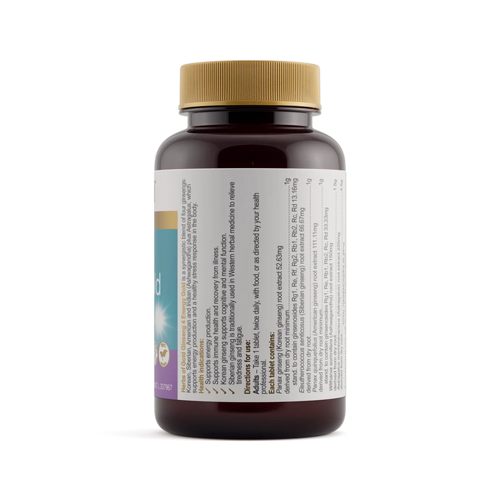 Herbs of Gold Ginseng 4 Energy Gold 60 Tablets