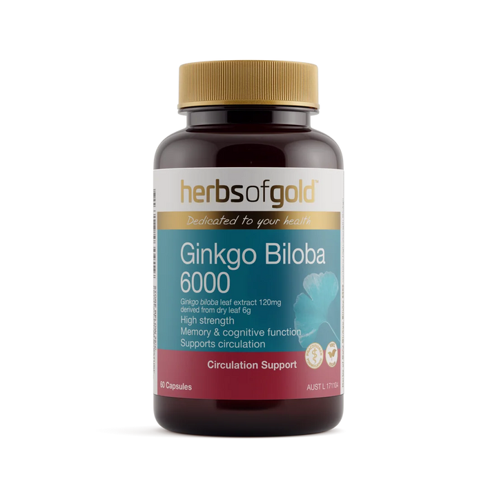 Herbs of Gold Ginkgo Biloba 6000 60 Capsules