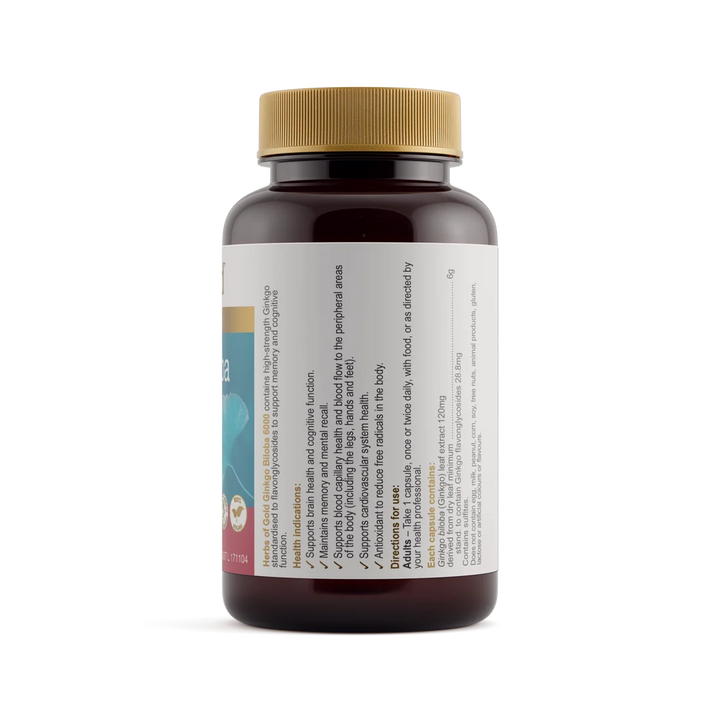 Herbs of Gold Ginkgo Biloba 6000 60 Capsules