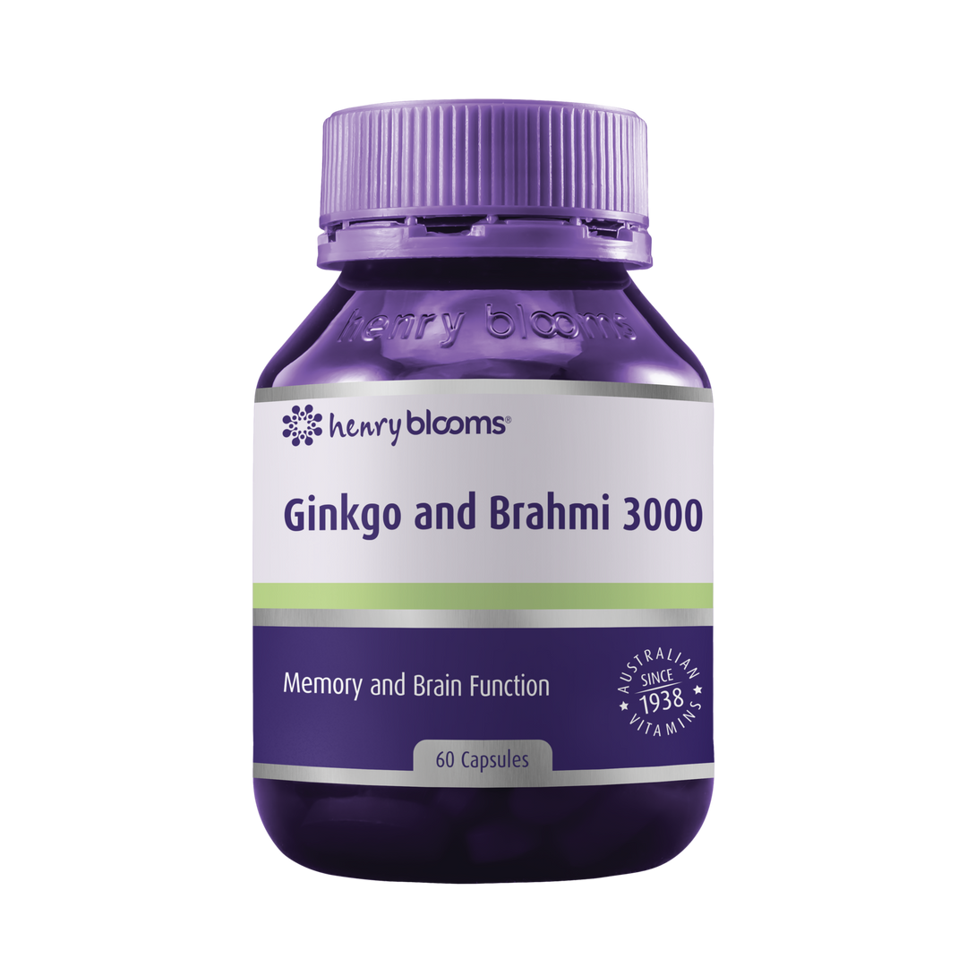 Henry Blooms Ginkgo and Brahmi 3000 60 Capsules