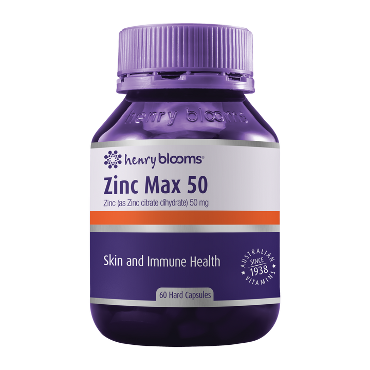 Henry Blooms Zinc Max 50mg 60 Capsules