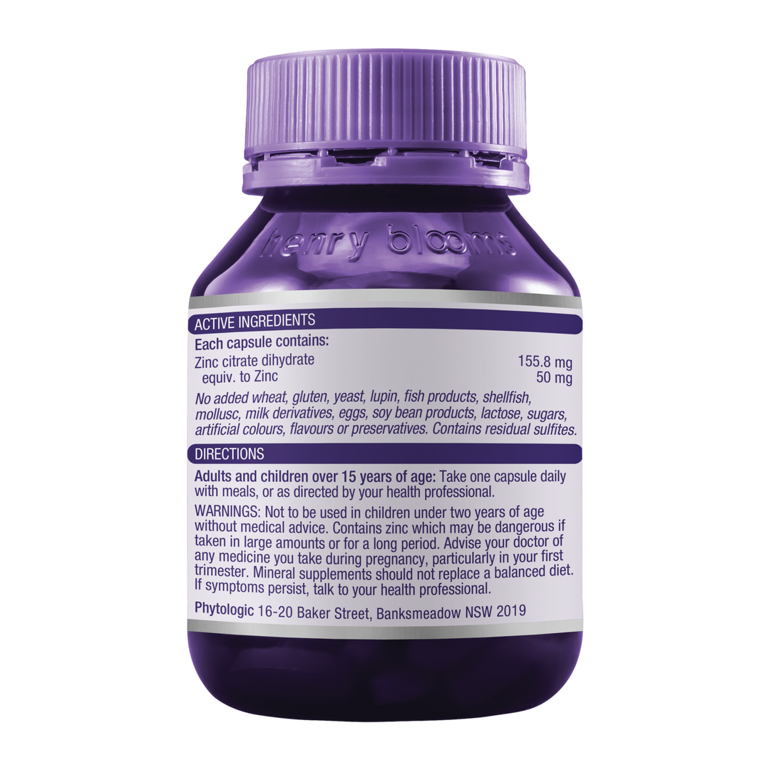 Henry Blooms Zinc Max 50mg 60 Capsules