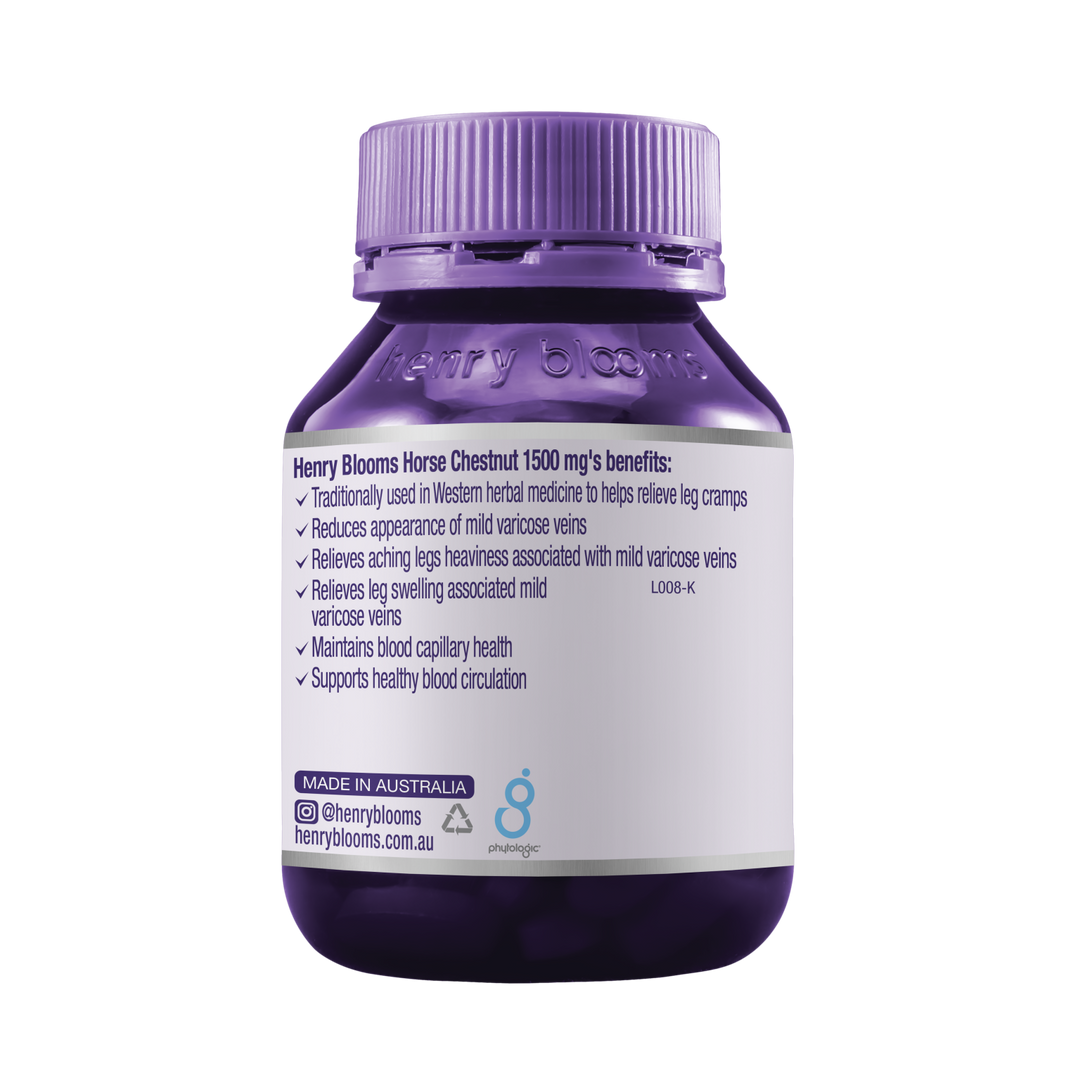 Henry Blooms Horse Chestnut 1500mg 90 Capsules