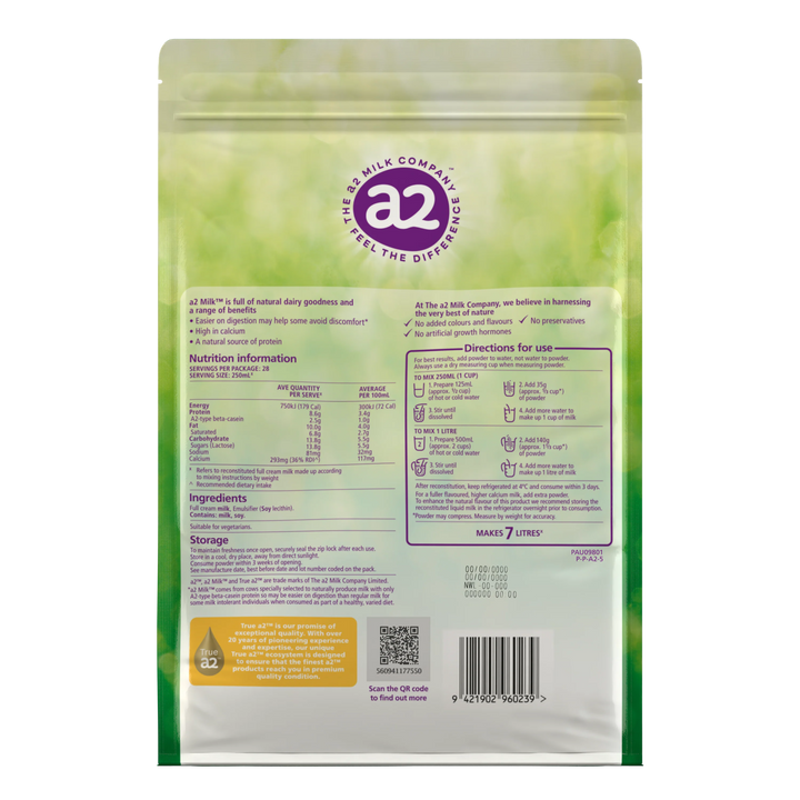 a2 Milk Full Cream Milk Powder 1 kg