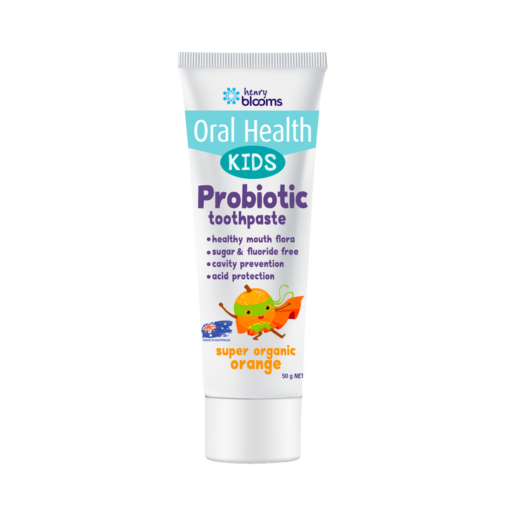 Henry Blooms Kids Probiotic Toothpaste – Organic Orange 50 g