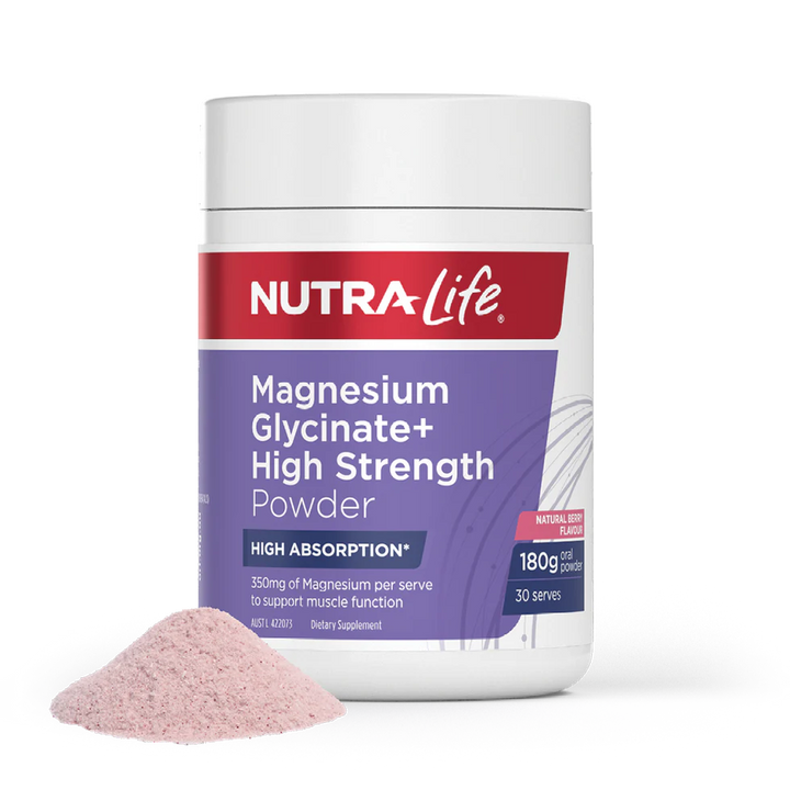 Nutra-Life Magnesium Glycinate+ High Strength Powder Berry Flavour 180G