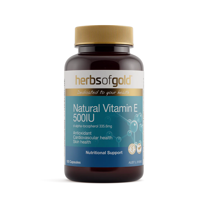 Herbs Of Gold Natural Vitamin E 500IU 100 Capsules