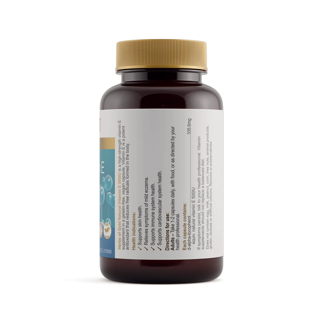 Herbs Of Gold Natural Vitamin E 500IU 100 Capsules