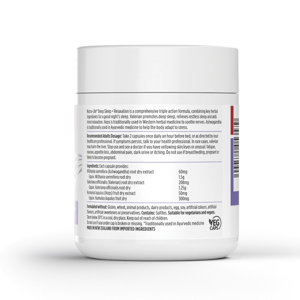 Nutra-Life Deep Sleep + Relaxation 60 Capsules