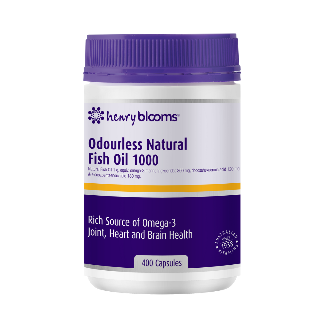 Henry Blooms Odourless Natural Fish Oil 1000mg 400 Capsules