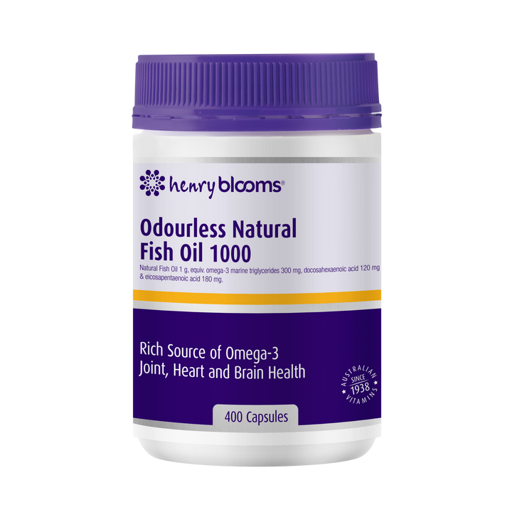 Henry Blooms Odourless Natural Fish Oil 1000mg 400 Capsules