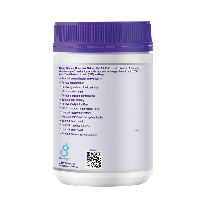 Henry Blooms Odourless Natural Fish Oil 1000mg 400 Capsules