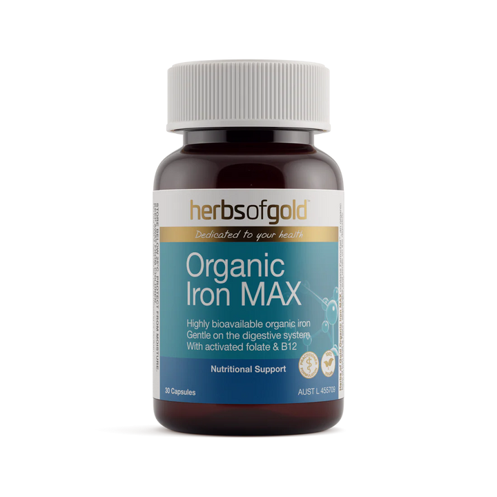 Herbs of Gold Organic Iron Max 30 Capsules