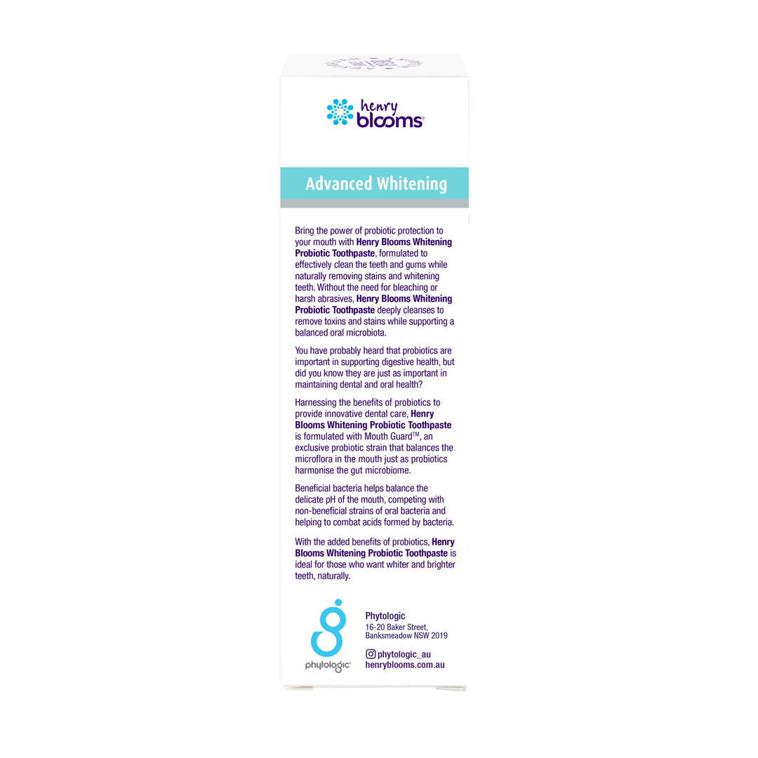 Henry Blooms Probiotic Toothpaste Advanced Whitening 100g