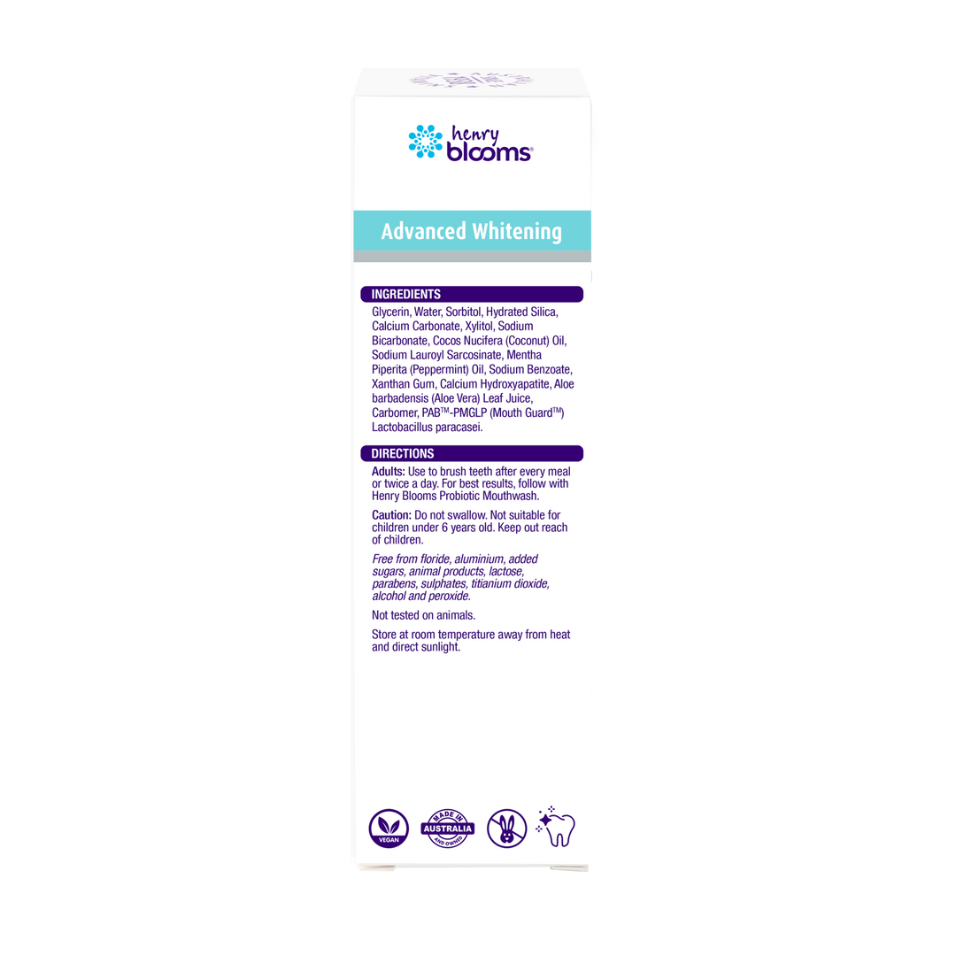 Henry Blooms Probiotic Toothpaste Advanced Whitening 100g
