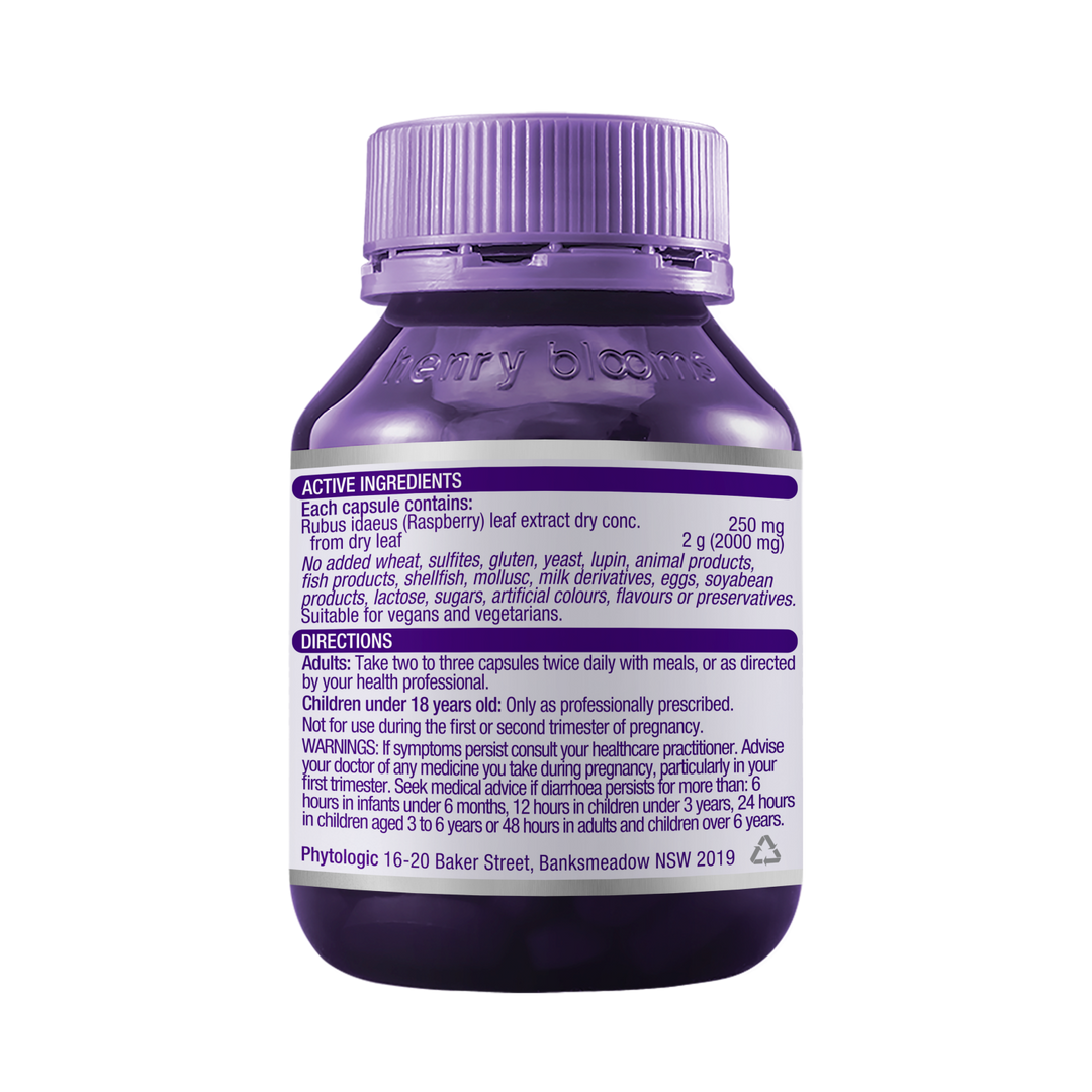 Henry Blooms Raspberry Leaf 2000mg 60 Capsules