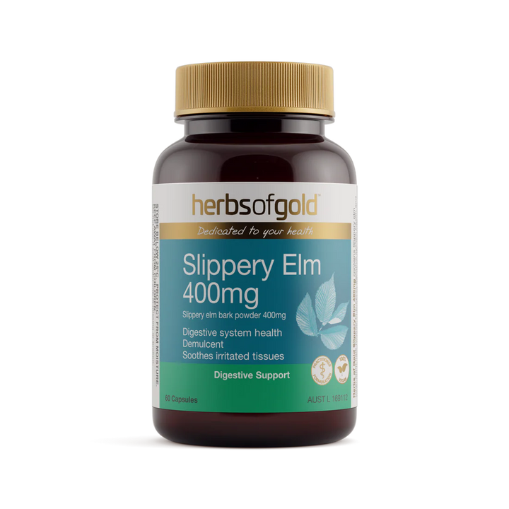 Herbs of Gold Slippery Elm 400mg 60 Capsules
